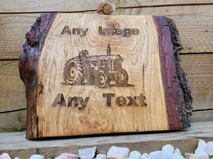 Personalised rustic oak sign