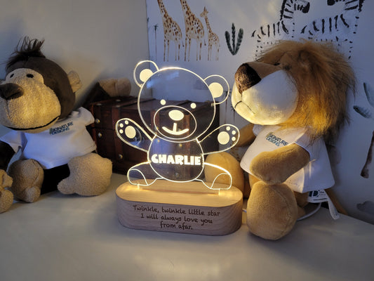 Personalised Teddy Bear Night Light