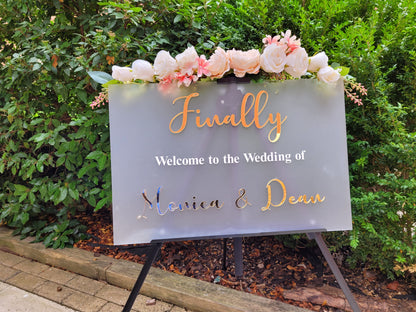 Personalised Frosted Acrylic Welcome To The Wedding Sign
