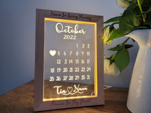 Load image into Gallery viewer, Personalised Calendar Wedding/Anniversary LED Light Gift
