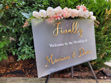 Load image into Gallery viewer, Personalised Frosted Acrylic Welcome To The Wedding Sign
