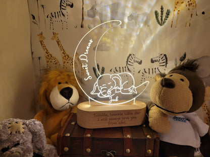 Personalised Elephant Night Light