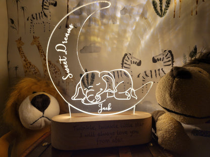 Personalised Elephant Night Light