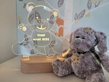 Load image into Gallery viewer, Personalised Teddy Bear On Cloud Night Light
