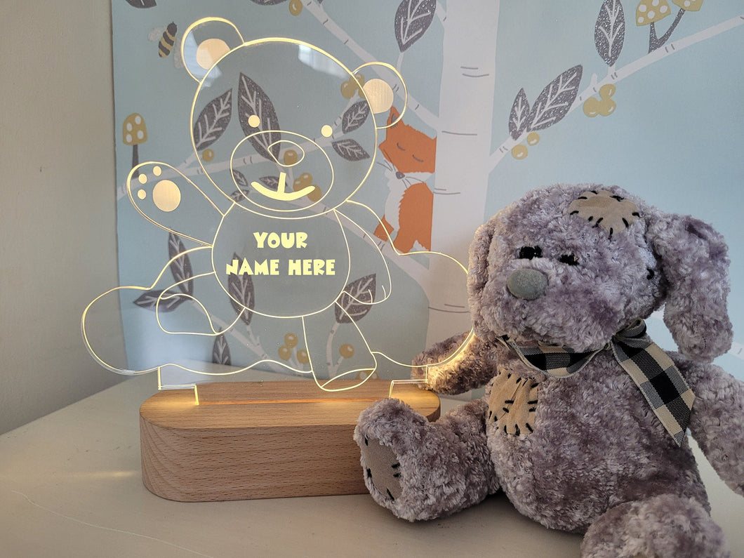 Personalised Teddy Bear On Cloud Night Light